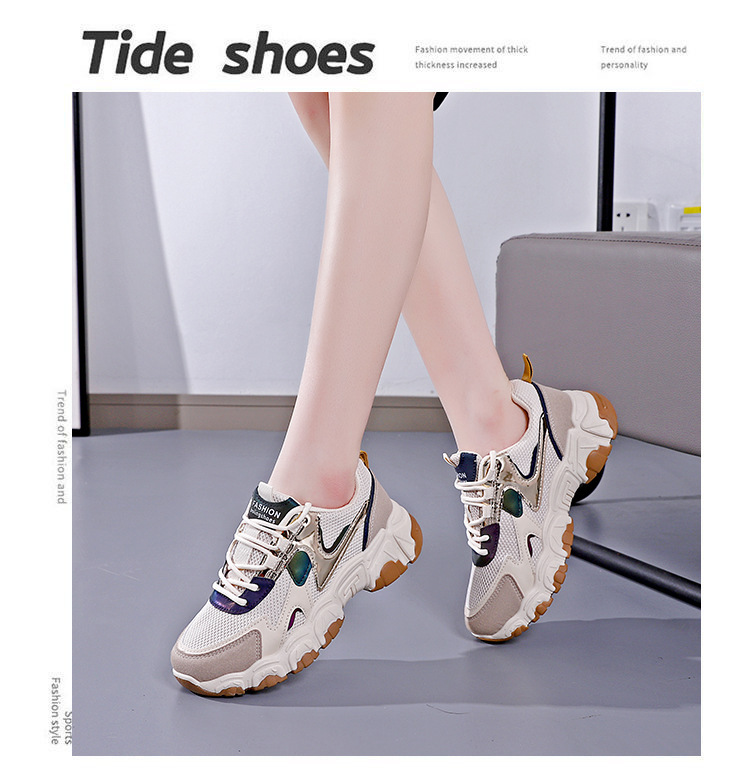 Spring new women's sports shoes, fashionable, breathable, lightweight, non-slip, wear-resistant, casual sports shoes, flat shoes_voghion.com