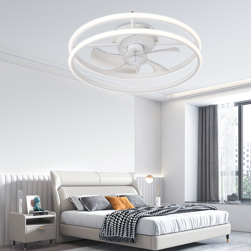 Ventilador de Techo con Luz de Hierro y ABS con Control Remoto y App para Dormitorio