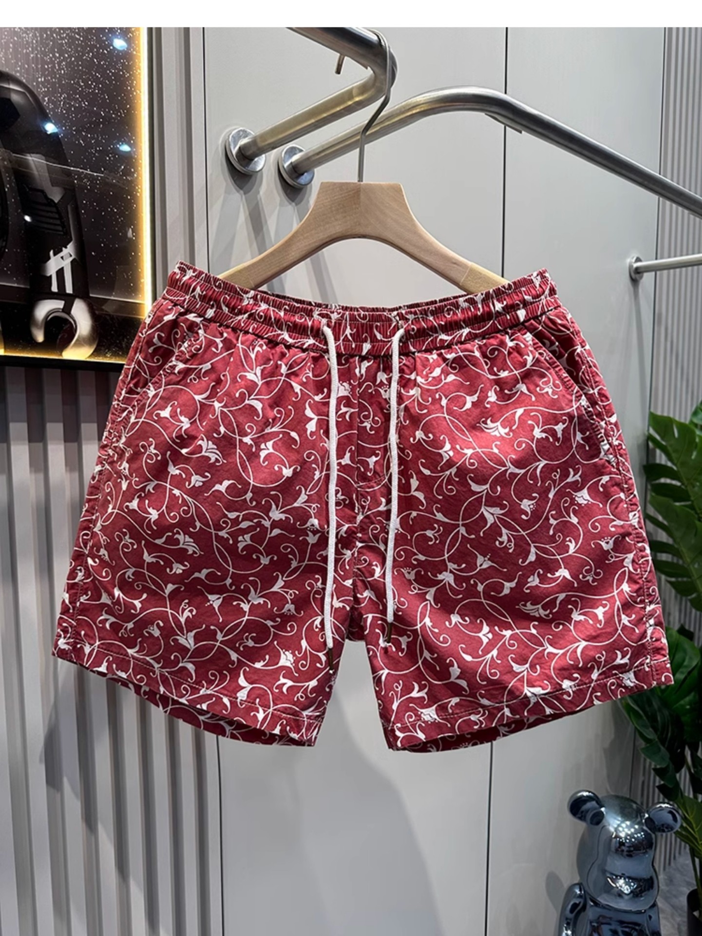 Summer Print Men's Shorts Trendy Design Loose Fit Versatile Sporty Casual Four Quarter Length Pants_viptrois.com