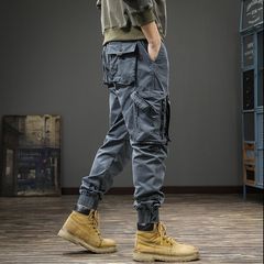 クロスボーダー代発重ポンドレトロ水洗い潮牌工装ズボン男秋冬戦術機能修身足カジュアルズボン潮