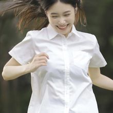 jk白衬衫女夏基础款短袖尖领百搭长袖上衣日系学院风学生校服衬衣