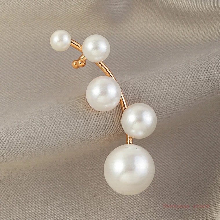 1 Stück Elegant Geometrisch Inlay Legierung Künstliche Perlen Ohrclips display picture 4