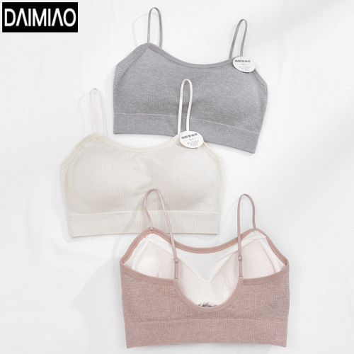 Spring new U-shaped beautiful back bra underwear for women without steel rims straps breast pads thickened vest with inner base to wrap the chest