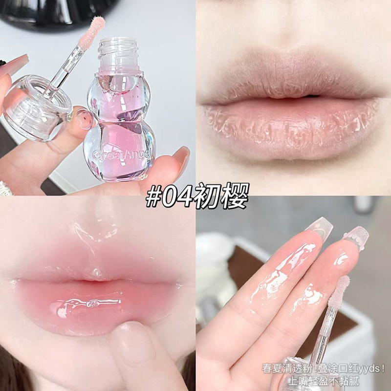 GreatAngel agua transparente brillante labios óleo espejo labios de cristal coreano transparente fiesta de estudiantes cosméticos de belleza transfronterizos image 9