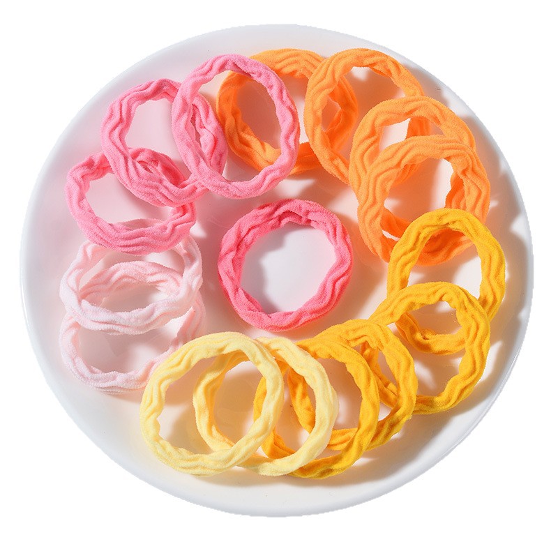 Diez paquetes de niños de alta elasticidad anillo de cabello gradiente toalla cabello no daña cabello sin costura cabello estilo extranjero cuerda de cabeza