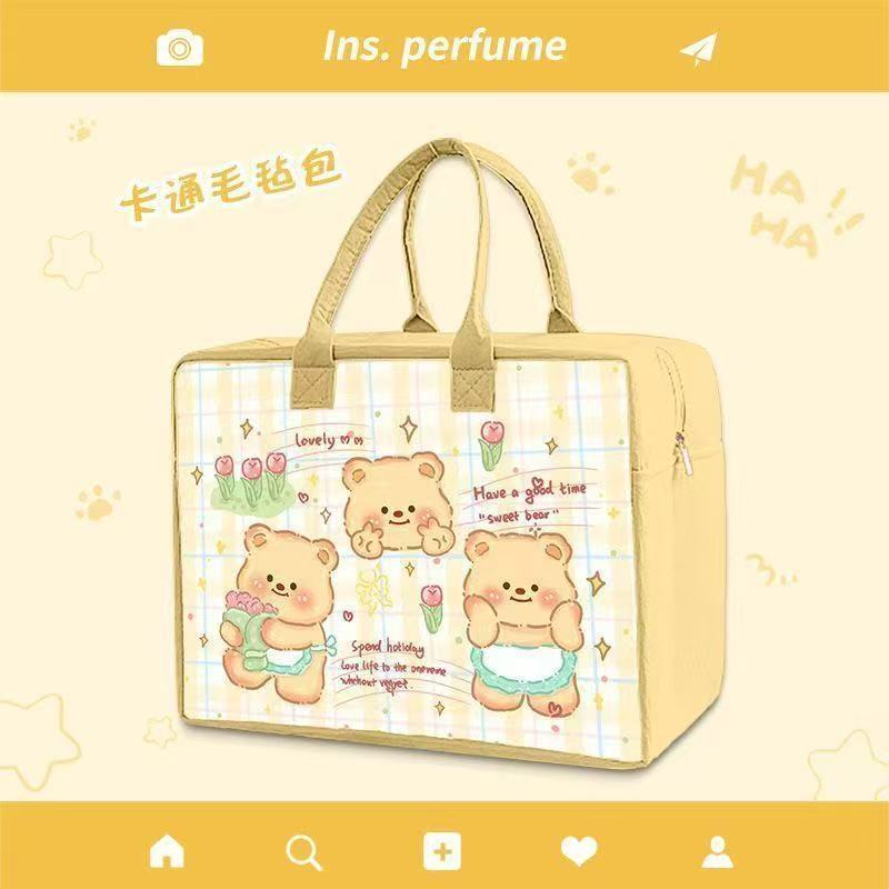漫画フェルトトラベルバッグ収納オーガナイザー大容量旅行荷物バッグトロリーケースは必要なものに使用できます|undefined