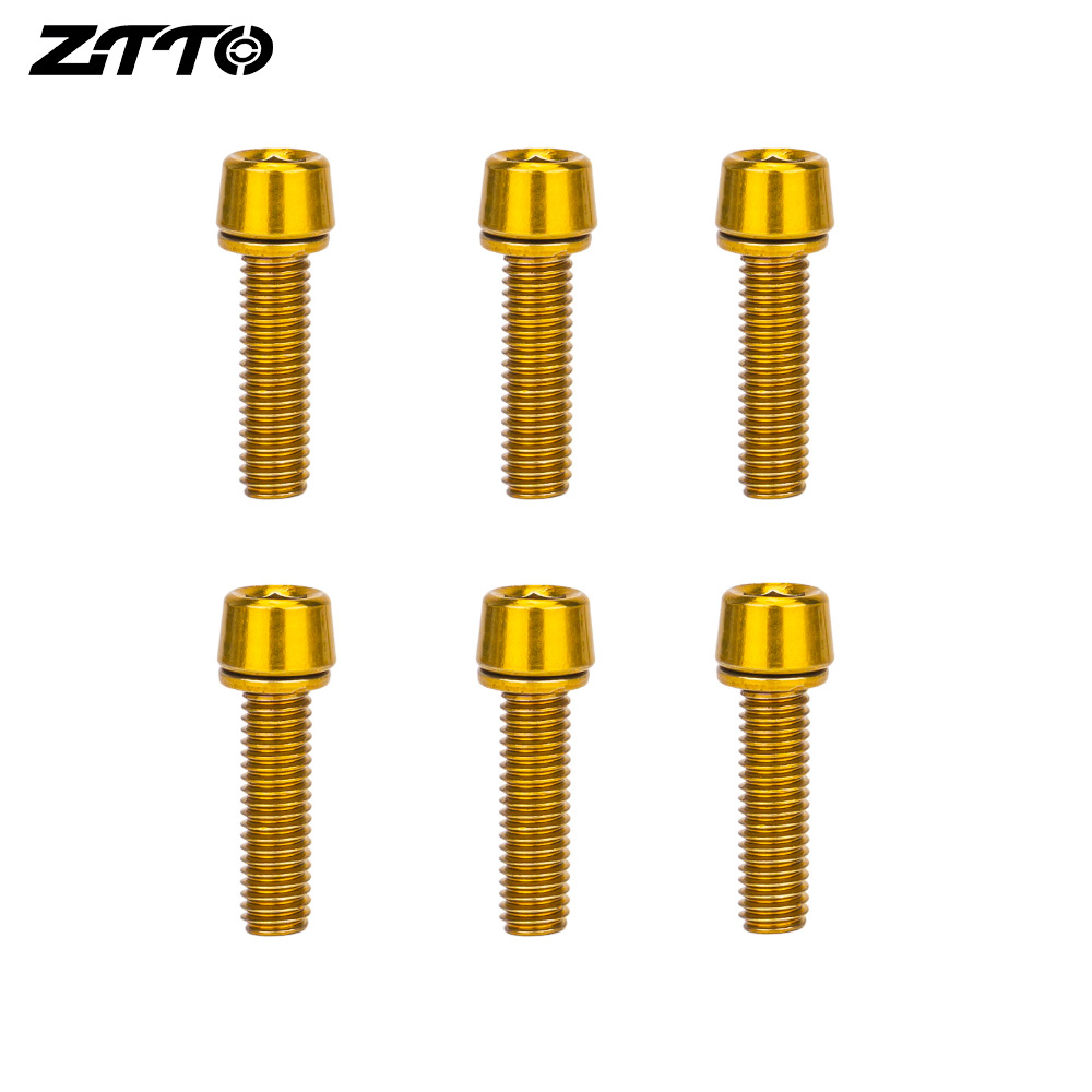 ZTTO bicicleta de montaña tornillo de pie tornillo de color chapado en titanio tornillo de tubo de pie M5 * 18MM