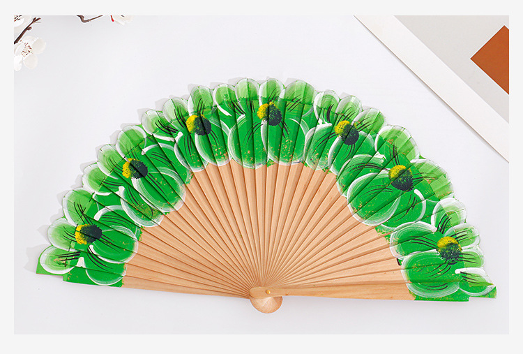 Elegant Ethnic Style Flower Polyester Cotton Theaceae Fan display picture 5