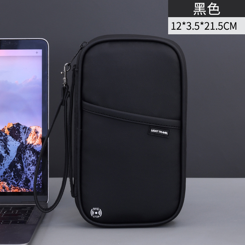 Nuevo producto antirrobo transfronterizo bolsa de tarjetas multifuncional bolsa de pasaporte bolsa de almacenamiento portátil de negocios bolsa de certificados impermeable bolsa de billetera
