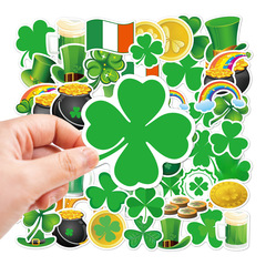 Irish Festival Saint Patrick's Day Lucky Clover Four-Leaf Clover Sticker Luggage Water Cup Doodle Sticker