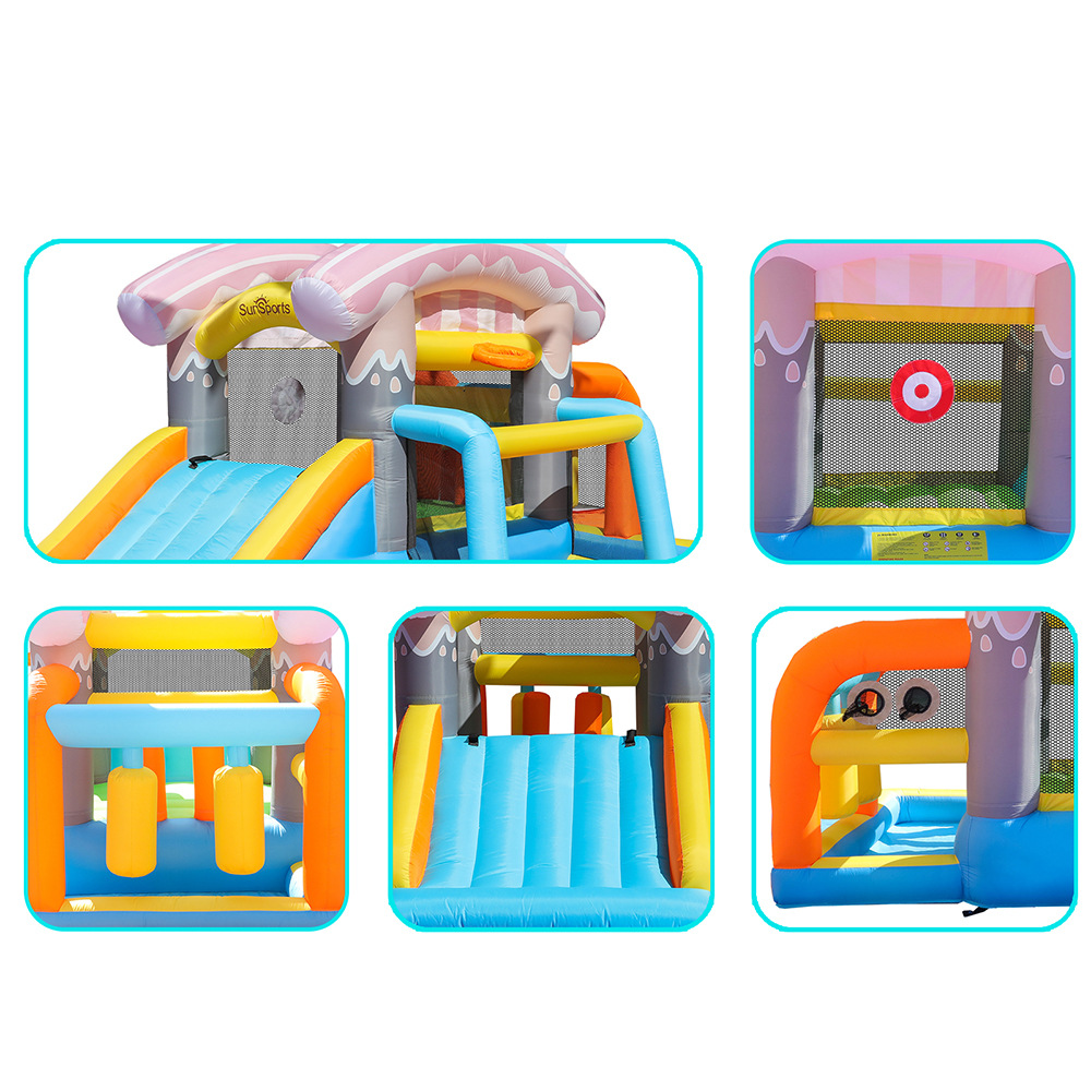 SunSports | Castillo inflable para niños pequeños Camas de salto Casa Castillo inflable Toboganes Castillo inflable Piscina de olas