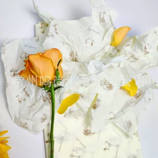 雪梨纸定制印刷 奶油黄底色 包装纸 custom printed tissue paper