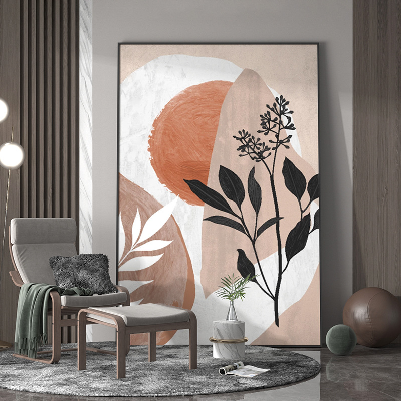 Nordic Modern Simple Plant Natural Poverty Wabi Decorative Painting Living Room Porch Barber Shop Background Wall Painting