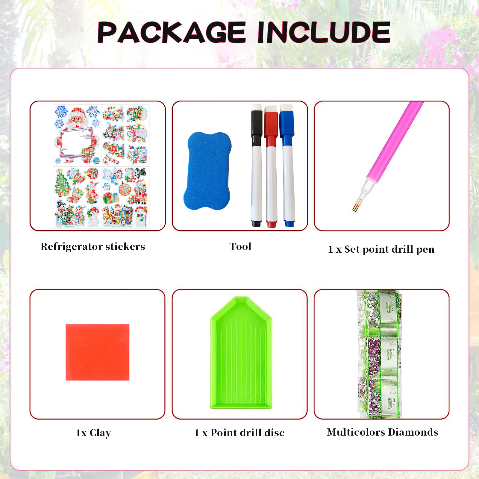 Diamante de Navidad pegatinas de refrigerador diy creativo magnético suave borrable tablero de mensajes pegatinas de diamantes juguetes al por mayor