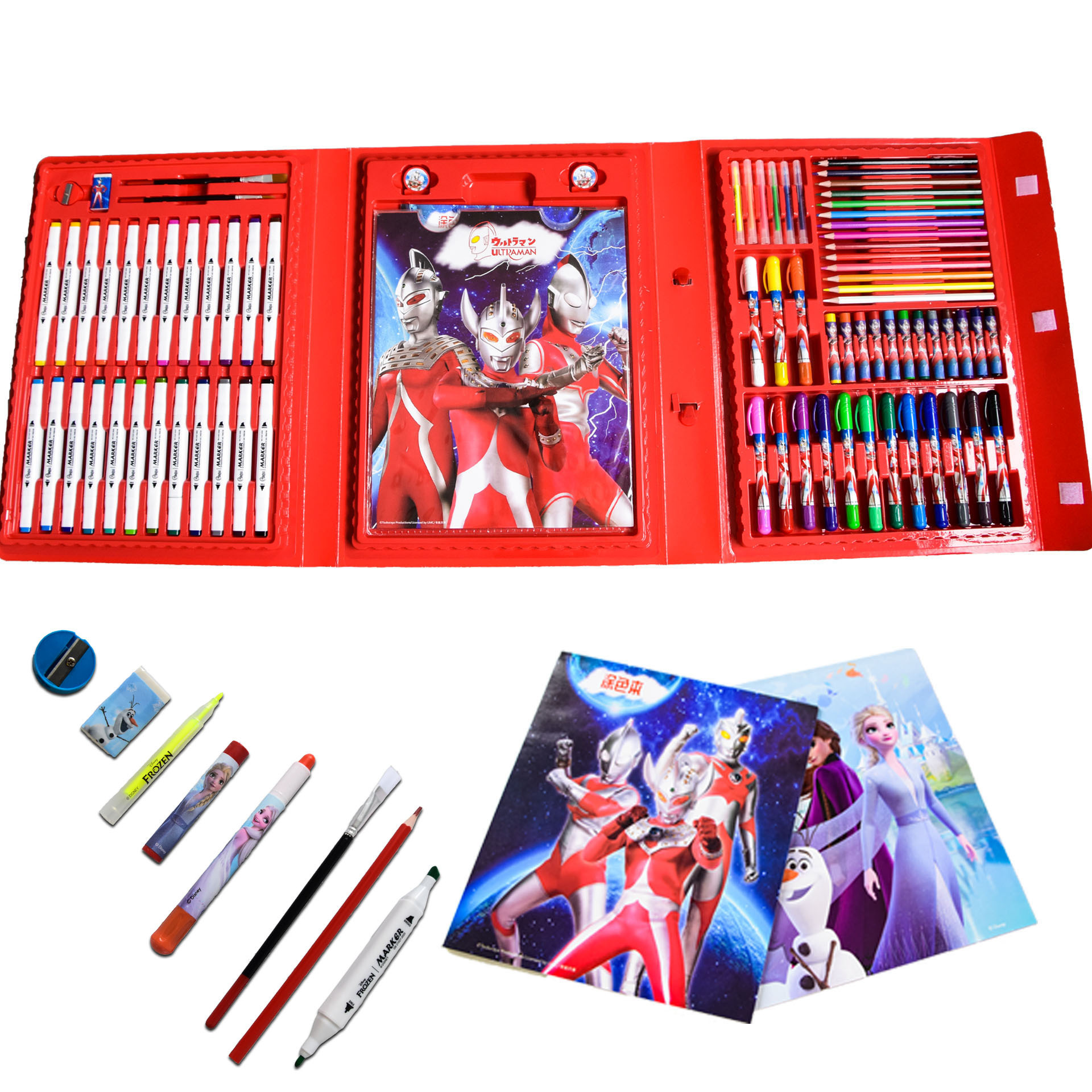 98 unidades traje acuarela congelado Ultraman niños pincel de color lavable marcador con tablero dibujo