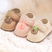春秋新款婴幼儿童鞋卡通带灯皮面单鞋男童女宝宝学步鞋一岁叫叫鞋