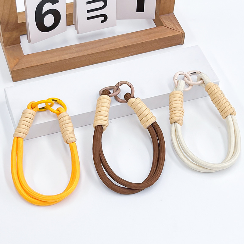 TikTok Hot Selling Wrist Lanyard Metal Buckle Anti-lost Mobile Phone Gasket Back Clip Unisex Keychain Mobile Phone Lanyard