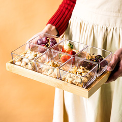 果盤家用客廳茶几糖果盒2023新款輕奢創意分格乾果盤零食擺放托盤