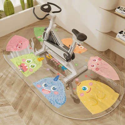 Avtomobil döşəmə paspasları – transparent oval treadmill carpet - hollow-cat-monster-soft-glass-scratch-and-wear-resistant-oval-70120cm
