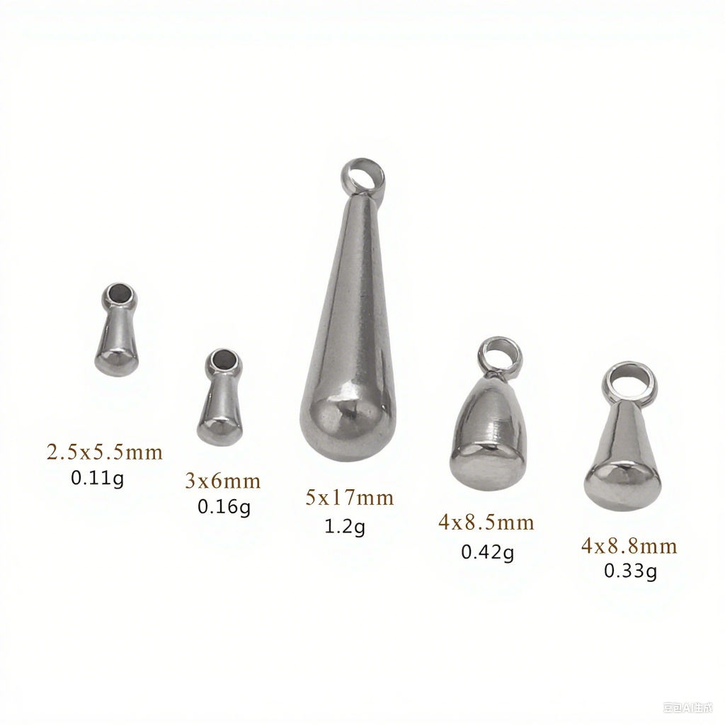 Chapado en vacío 1 oro de acero inoxidable cadena de la cola colgante de oro gota de agua colgante de la cola accesorios de la joyería de DIY