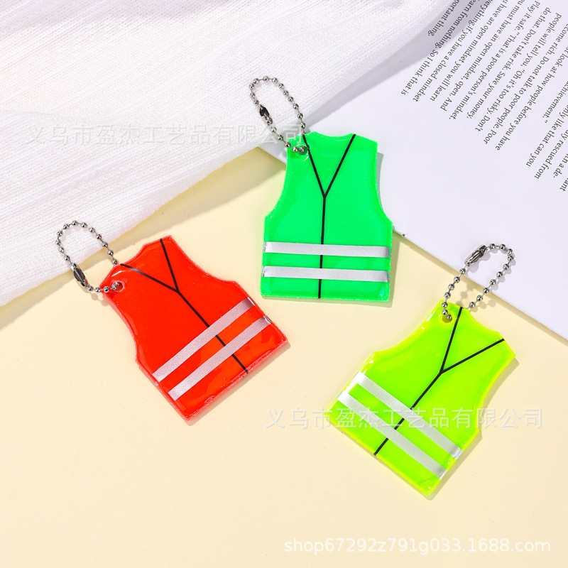 Amazon cross-border reflector colgante PVC bolsas escolares llaveros de viaje de noche seguro portátil versátil