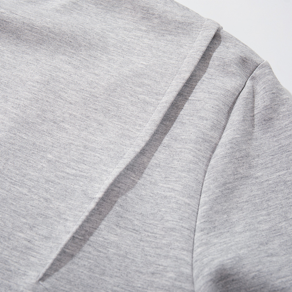 Solid Color Casual Crew Neck Sweatshirt For Men Spring And Autumn Versatile Loose Pullover With 3D Design Long Sleeve_voghion.com