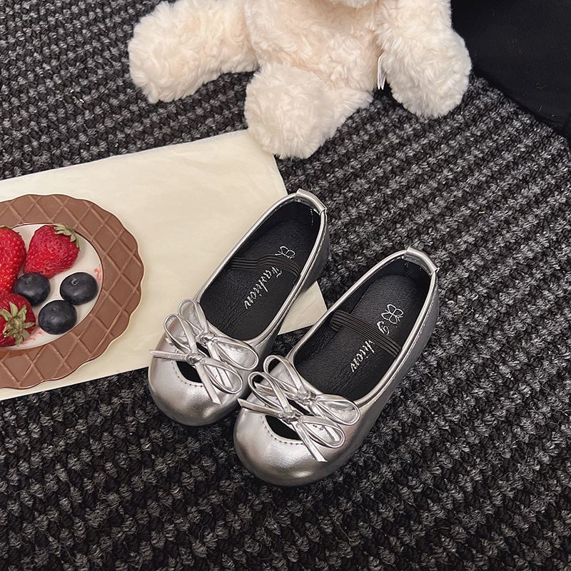 Prinzessinnen-Flachschuhe aus Leder für Mädchen, süße Schleife, Performance-Kinder-Frühlingsneuheit_voghion.com