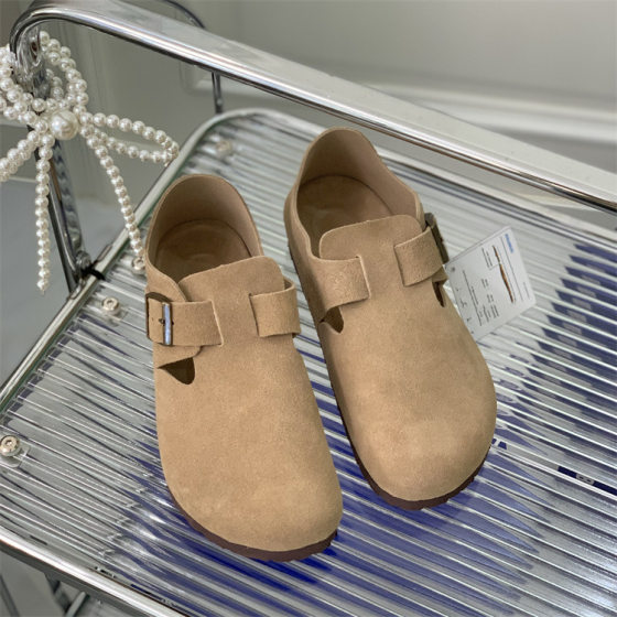 Sangpo Cork Bokken Shoes Women's 2024 Spring and Autumn New Style Slip-on Lazy Toe All-inclusive Bokken Platform Shoes for Men
