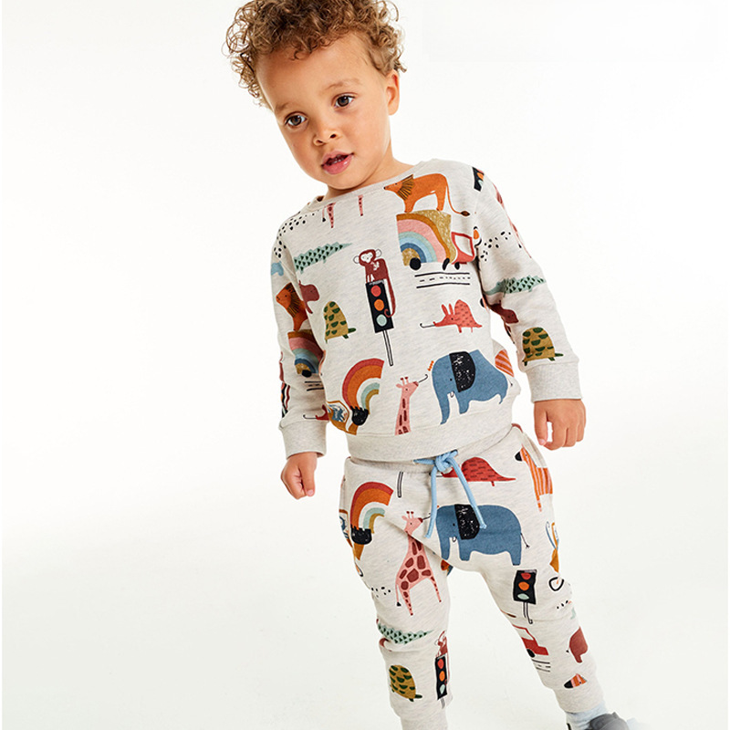 廠家直供歐美風兒童衛衣中小童圓領套頭衫寶寶棉質卡通印花打底衫