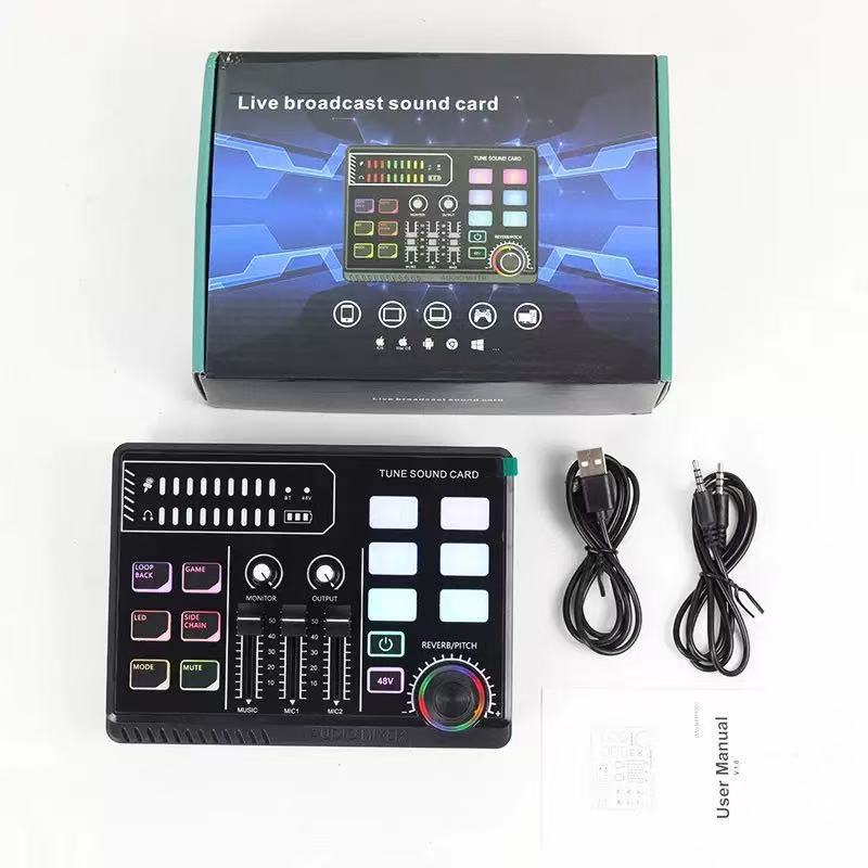 Micrófono BM800 con tarjeta de sonido V8S | Set completo para grabación, streaming y podcast