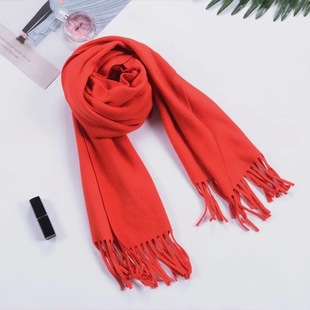Niche Solid Color Fashion Cashmere Scarf Japanese and Korean Women's Simple Light Luxury Elegant Scarf Shawl Printable LOGO