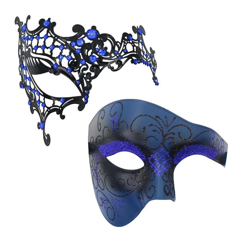Carnaval Venecia espectáculo de baile de máscaras props hierro forjado máscaras de diamantes máscaras de metal medio cara roja