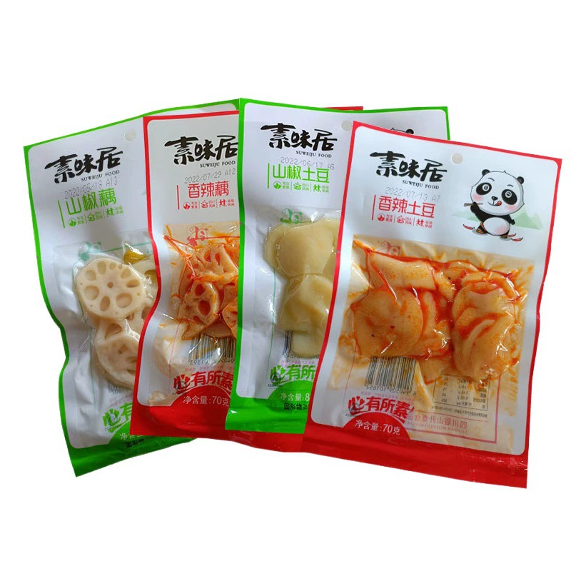 Кусочки перца и картофеля Suweiju sansho, острые кусочки корня лотоса, 70 г, 80 г, блюда для удовлетворения гравировки, готовые к употреблению закуски оптом