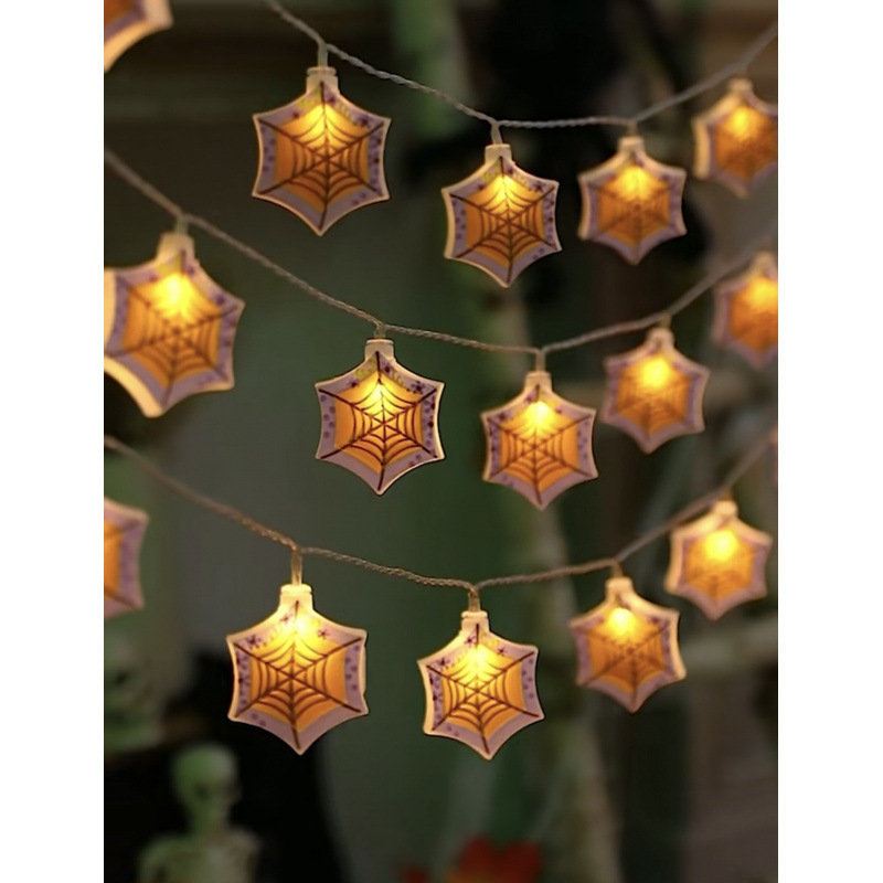 新しいクロスボーダー LED カボチャライトストリングハロウィンゴーストクモの巣装飾アレンジメントライトゴーストフェスティバル雰囲気装飾|undefined