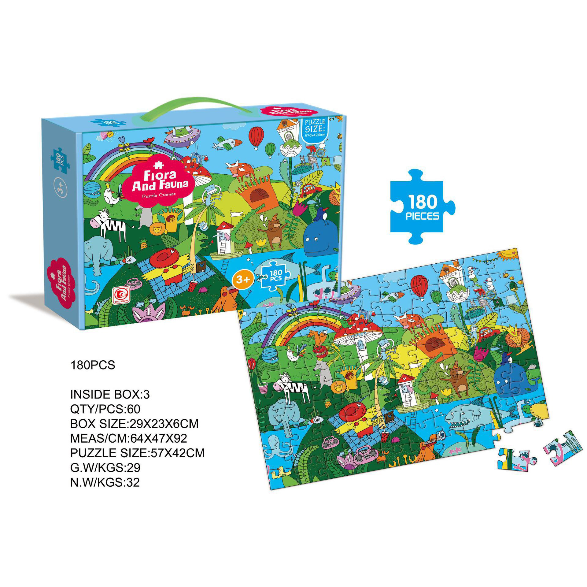 Rompecabezas infantil de papel grande e irregular de 100 piezas, juguete educativo para regalo de jardín de infantes, dropshipping