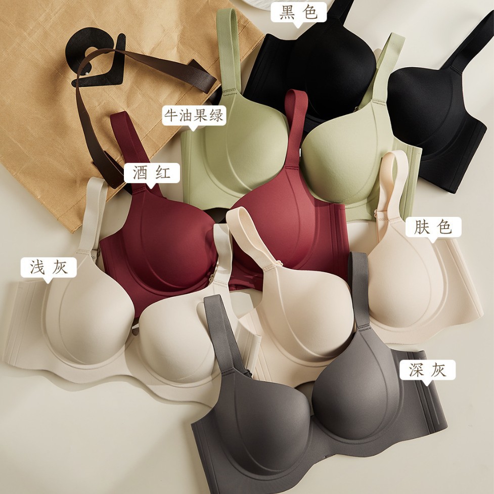 Factory Direct Sales Cross-Border E-Commerce Southeast Asia Vietnam Thailand Women's Seamless Push-Up Comfortable Push-Up Side-Closing Bra