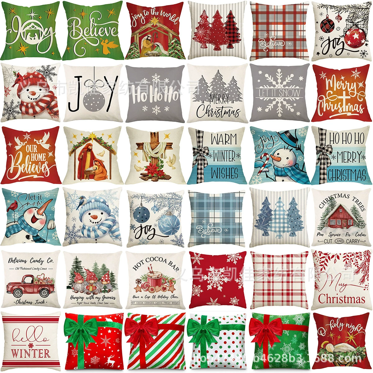 Winter Christmas pillow, pillowcase, Amazon, direct factory sales