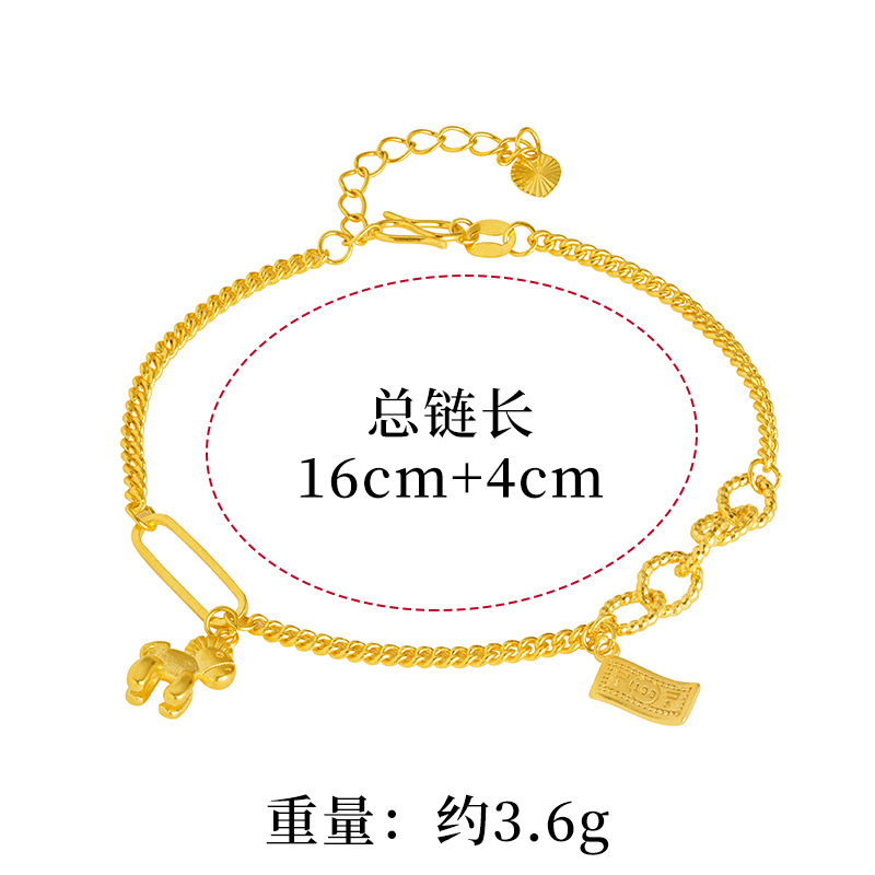 Personalizada lindo pony americano moneda pulsera chica Vietnam arena oro ajustable cadena accesorios populares caballo al éxito