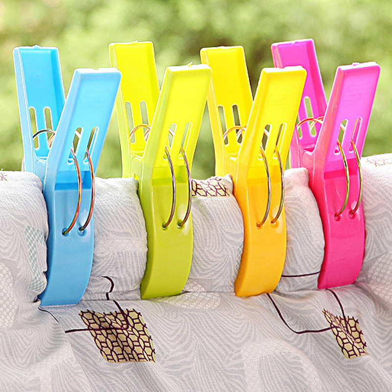 Large Plastic Thick Cotton Quilt Clip Strong Drying Quilt Large Clip Outdoor Windproof Drying Clothes Shoes and Socks Clip 4 Pack