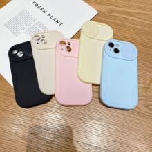 波浪推窗适用苹果16PRO马卡龙色手机壳iPhone12/11全包防摔保护套