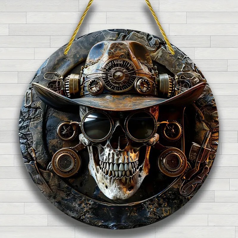 ハロウィンスカルシリーズアクリルフラットディスクホーム屋外ポーチ装飾ペンダント|undefined
