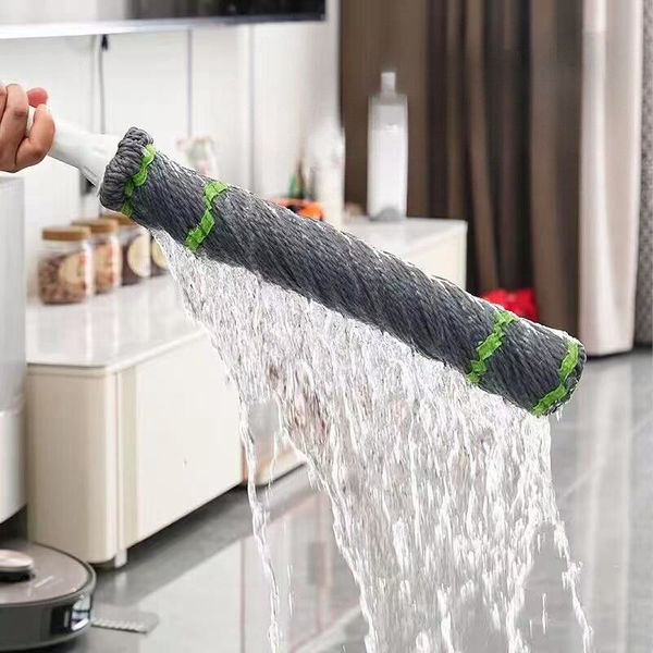 Hand-free self-swappable mop mop rotating cotton head household…