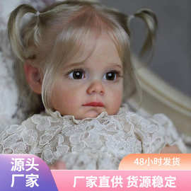 跨境婴儿22英寸仿真洋娃娃精致手工彩绘3D皮肤触感重生娃娃