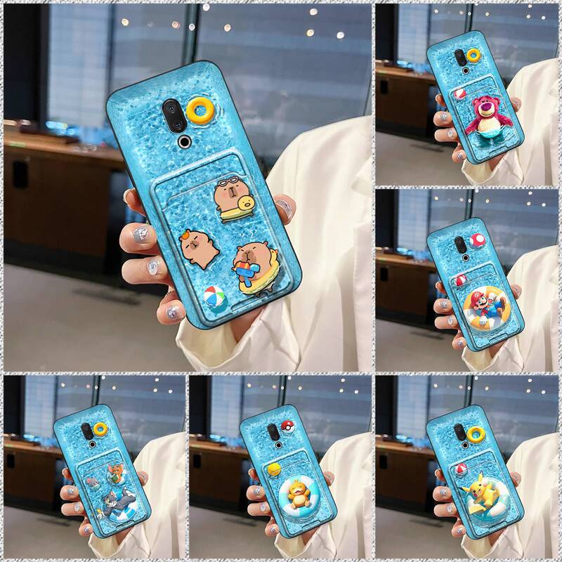 Suitable for Meizu Mobile Phone Case, Full Edge, Men's and Women's Swimming Ring Texture, Coin Dustproof Silicone Card Holder, Cartoon Trend
