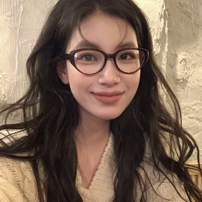 81059 gafas de moda para mujeres con grados de artefactos de la cara simple de la mañana ocho espejos de luz superligero TR retrógrado marco de gafas de gato image 3