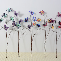 仿真枯枝蝴蝶婚禮堂花藝舞台布置仿真花場景裝飾假花婚慶花材