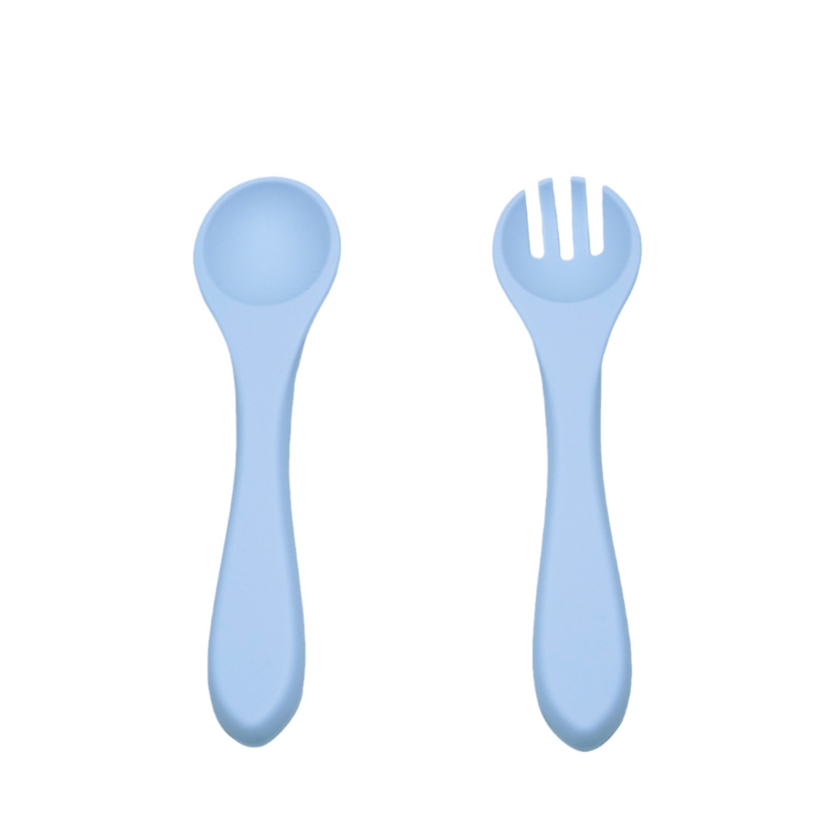 Inventario de alimentos para bebés cucharas de grado alimenticio para bebés aprenden a comer todo el cucharón de silicona dibujos animados color sólido cucharas suaves al por mayor