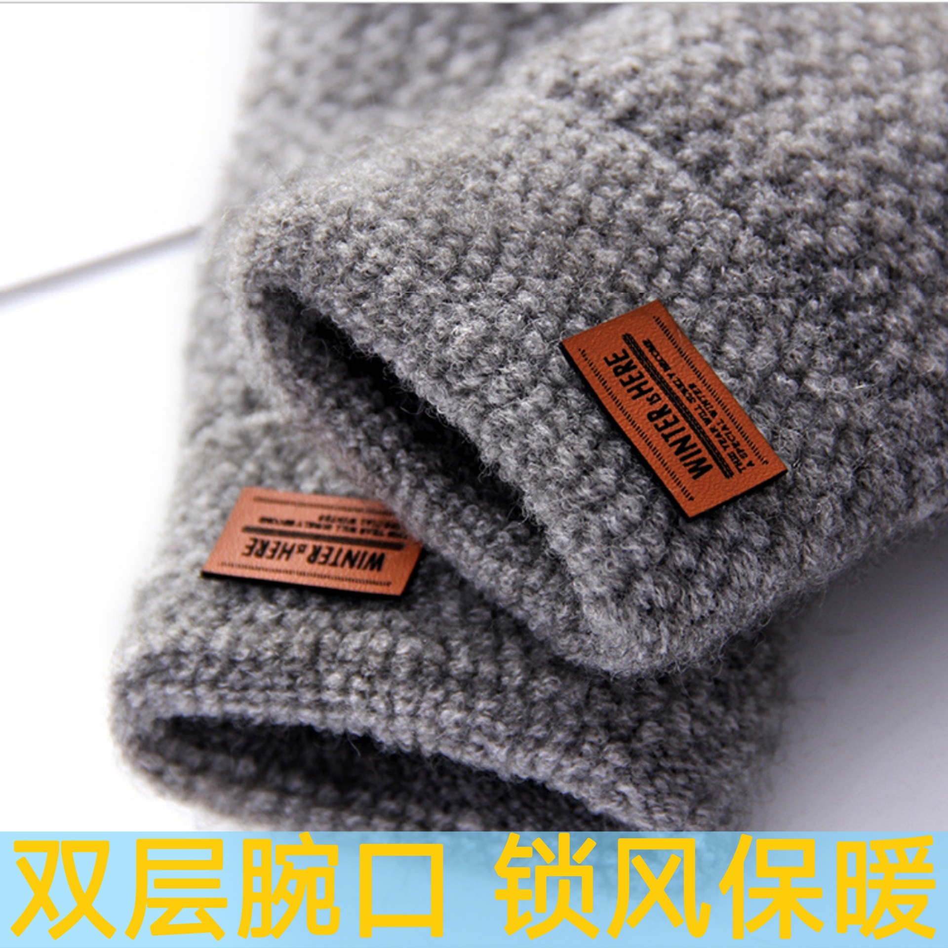 Invierno guantes calientes hombres medio Dedo de punto adulto montar guantes sin dedos estudiante guantes de escritura en stock al por mayor