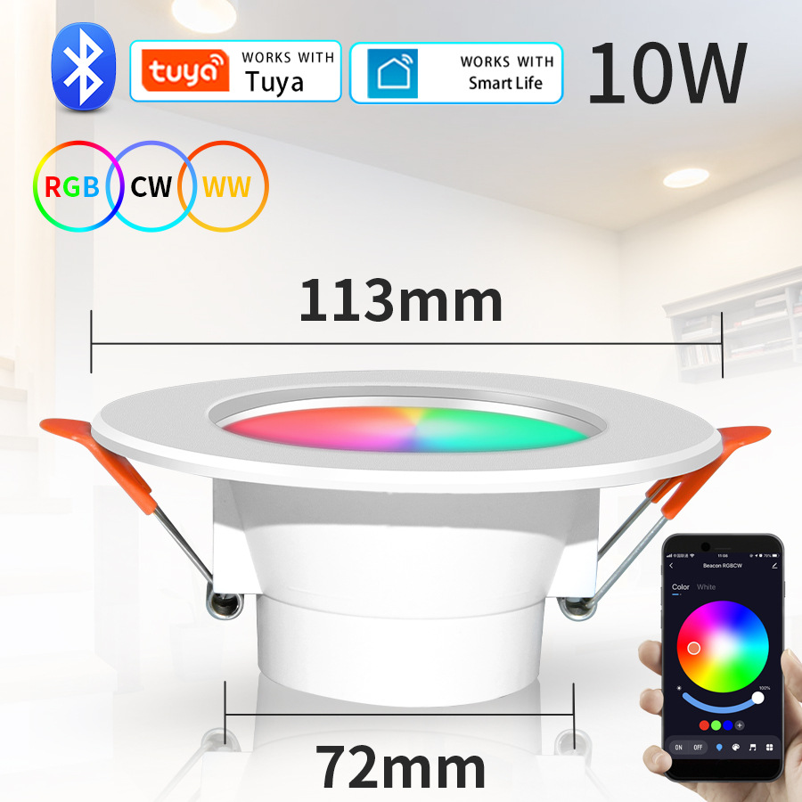 Tuya graffiti Bluetooth Smart downlight Alexa control de voz a todo color atenuación RGBCW Google altavoz Luz de cinco vías