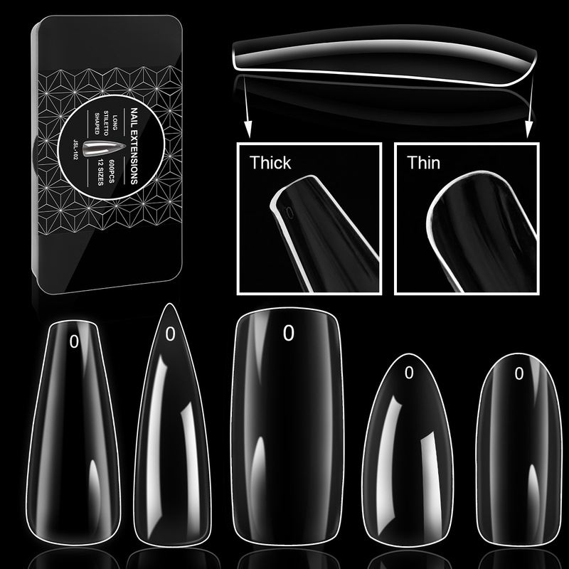 Europe and the United States special single-sided frosted transparent nail A nail art seamless false nail boxed coffin A cross-border exclusive